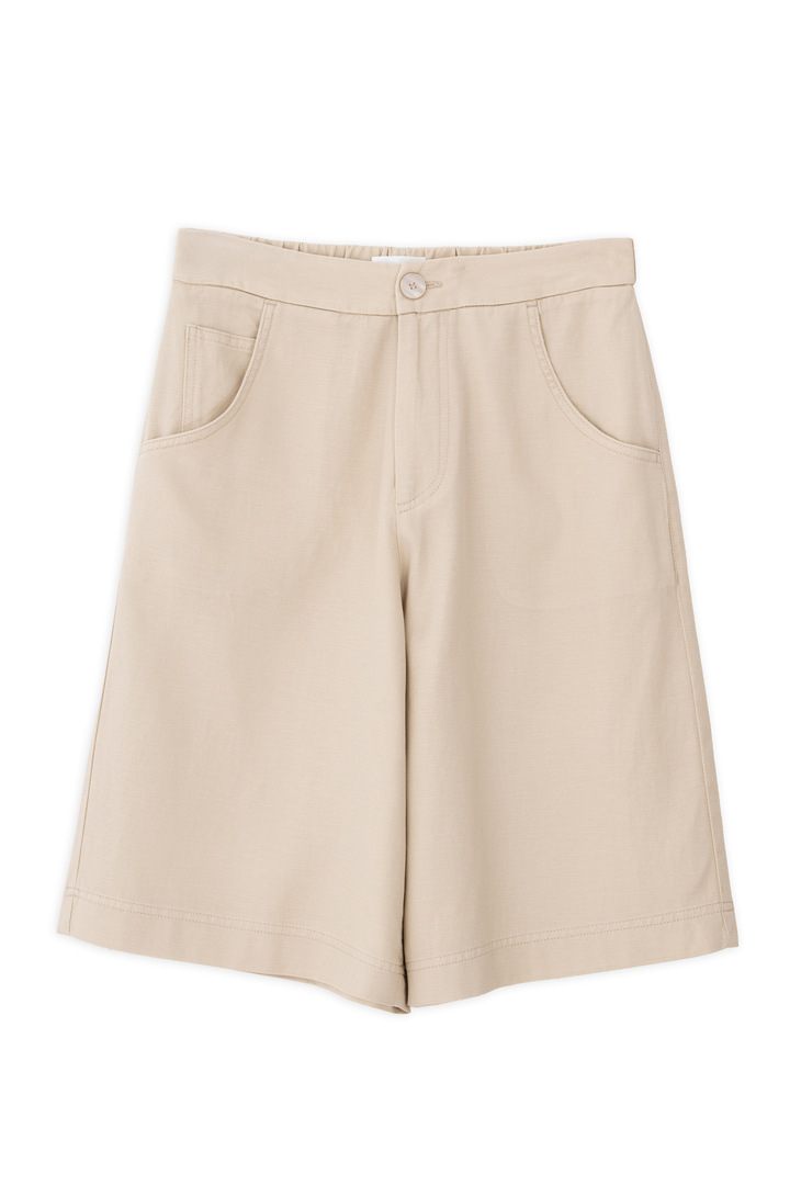 TWILL LINEN SHORTS LIGHT BEIGE