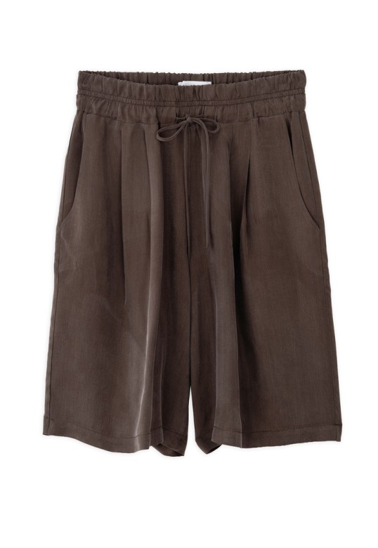 CUPRO SHORTS BROWN