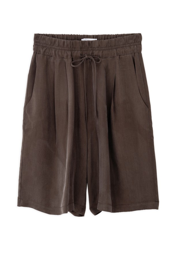CUPRO SHORTS BROWN