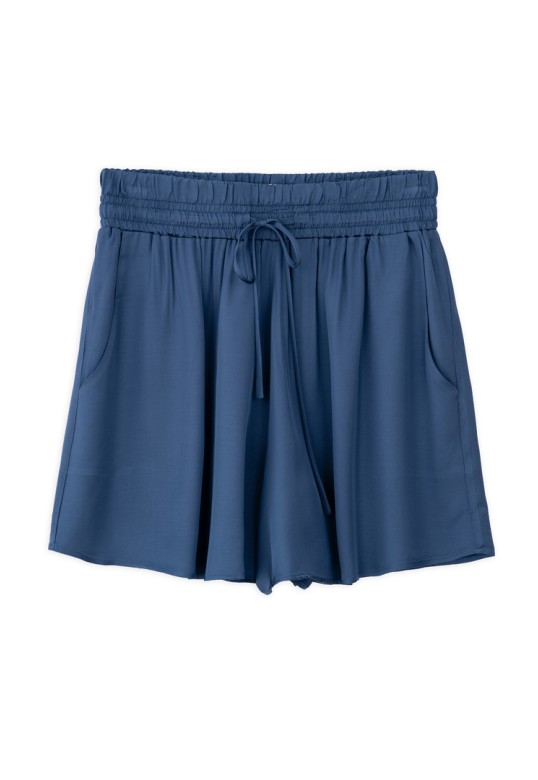 SATIN FINE ECOVERO SHORTS BLUE