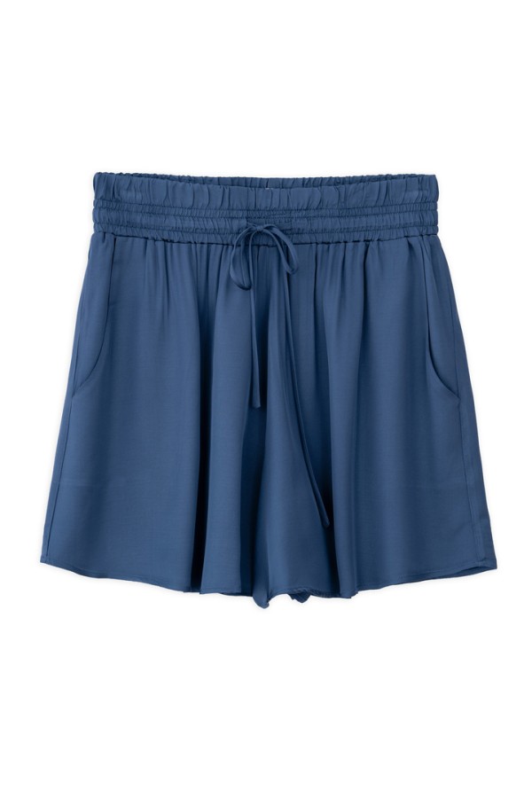 SATIN FINE ECOVERO SHORTS BLUE