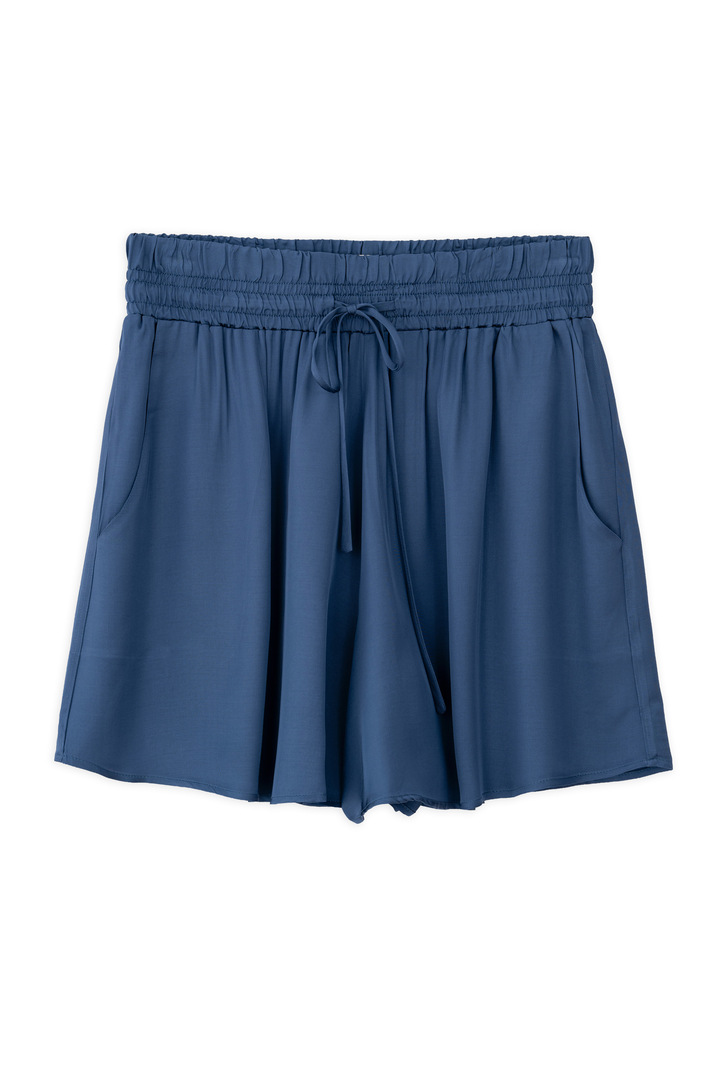 SATIN FINE ECOVERO SHORTS BLUE