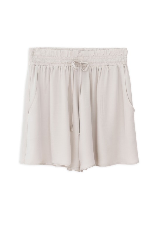SATIN FINE ECOVERO SHORTS DUSTY WHITE