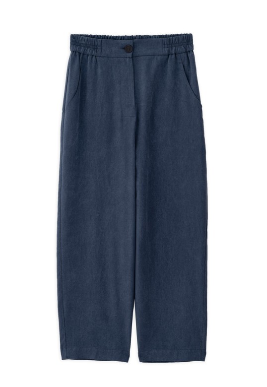 WASHED TENCEL LOOSE PANTS DARK BLUE