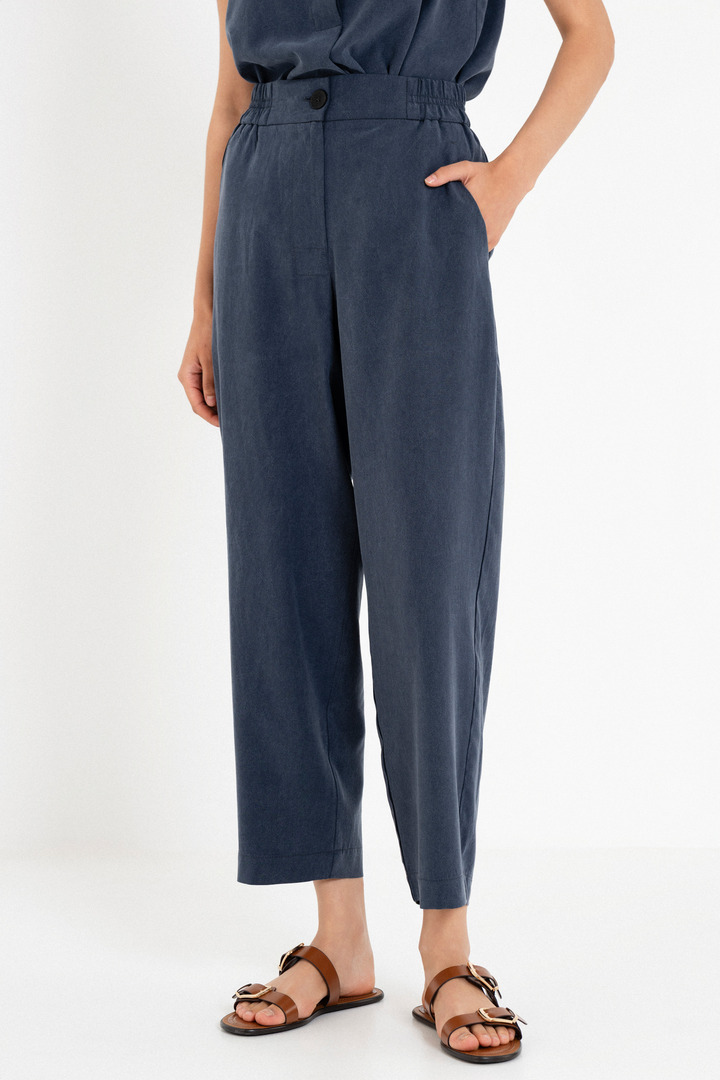 WASHED TENCEL LOOSE PANTS DARK BLUE