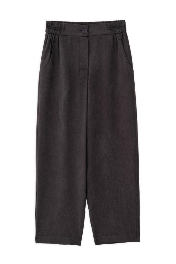 WASHED TENCEL LOOSE PANTS DARK BROWN