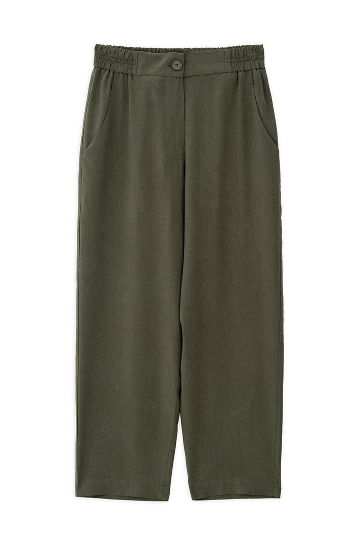 WASHED TENCEL LOOSE PANTS DARK GREEN