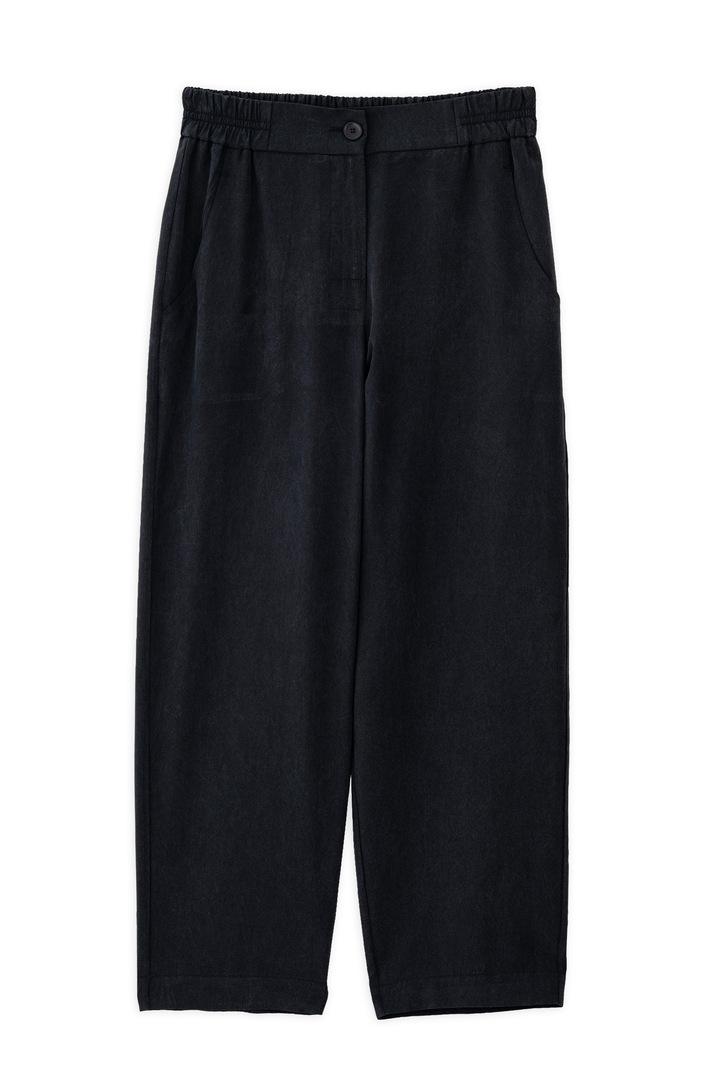 WASHED TENCEL LOOSE PANTS OFF BLACK