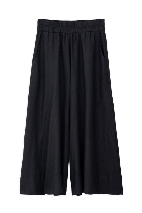 LINEN JUPE CULOTTE BLACK