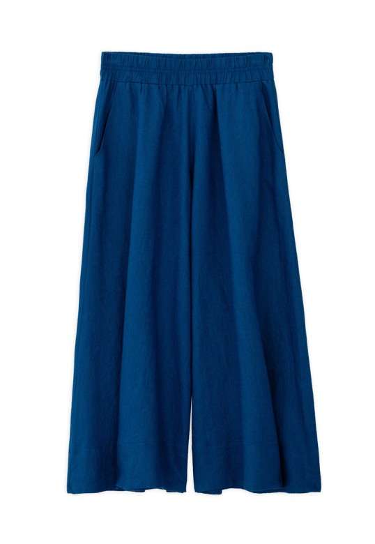 LINEN JUPE CULOTTE BLUE