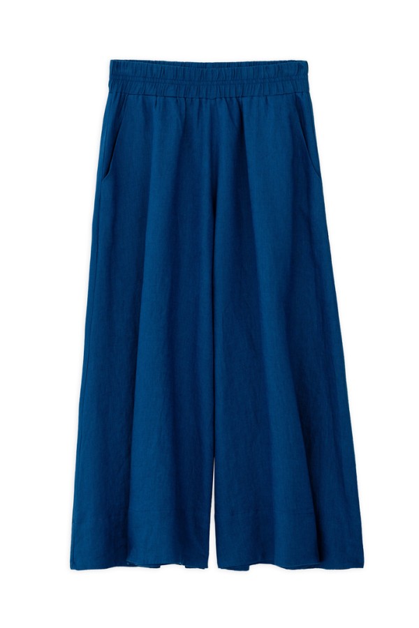 LINEN JUPE CULOTTE BLUE