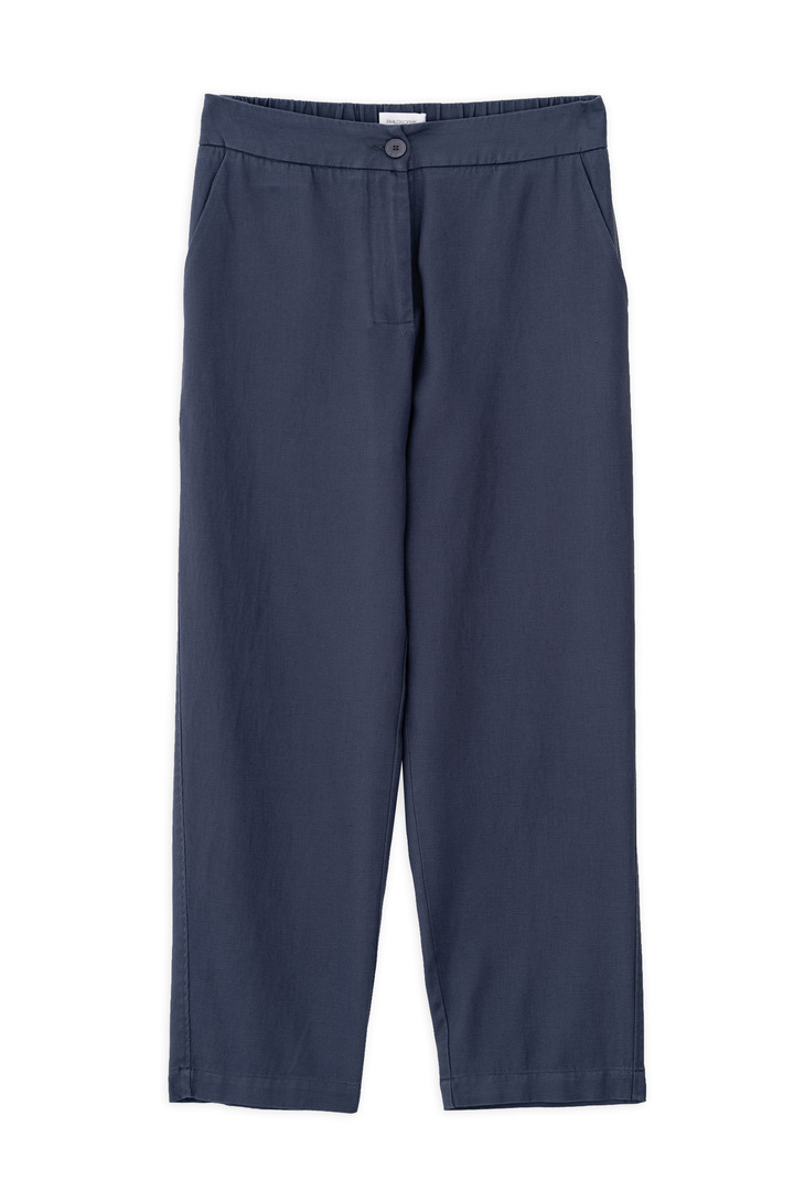 TWILL LINEN REGULAR PANTS BLUE