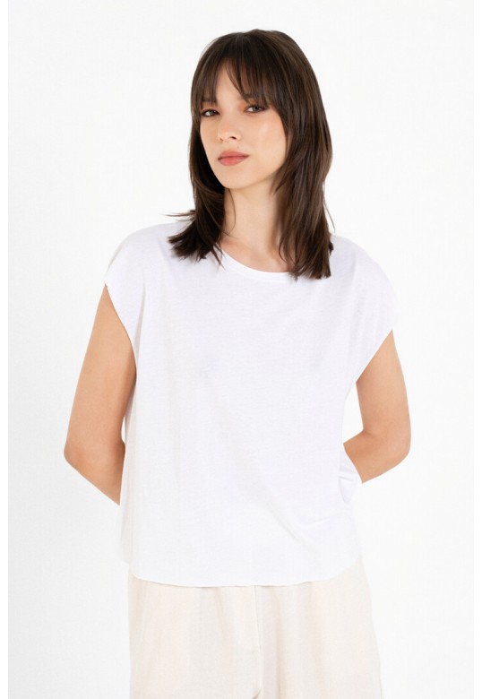 ORGANIC JERSEY CROPPED TOP WHITE