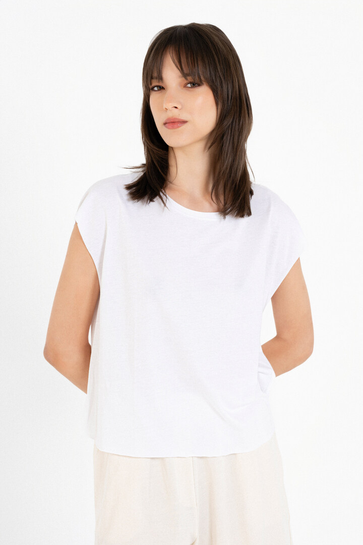 ORGANIC JERSEY CROPPED TOP WHITE