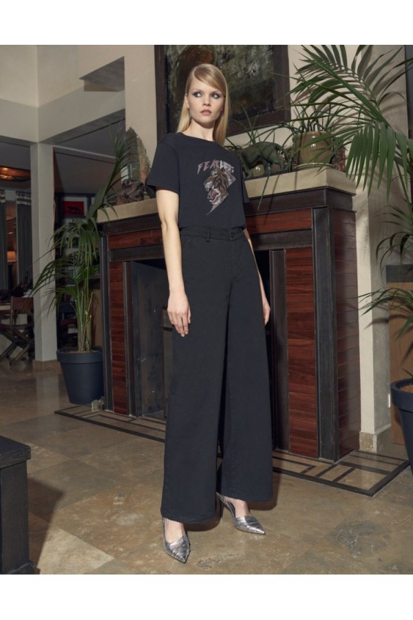 WIDE TROUSERS PILLY - BLACK