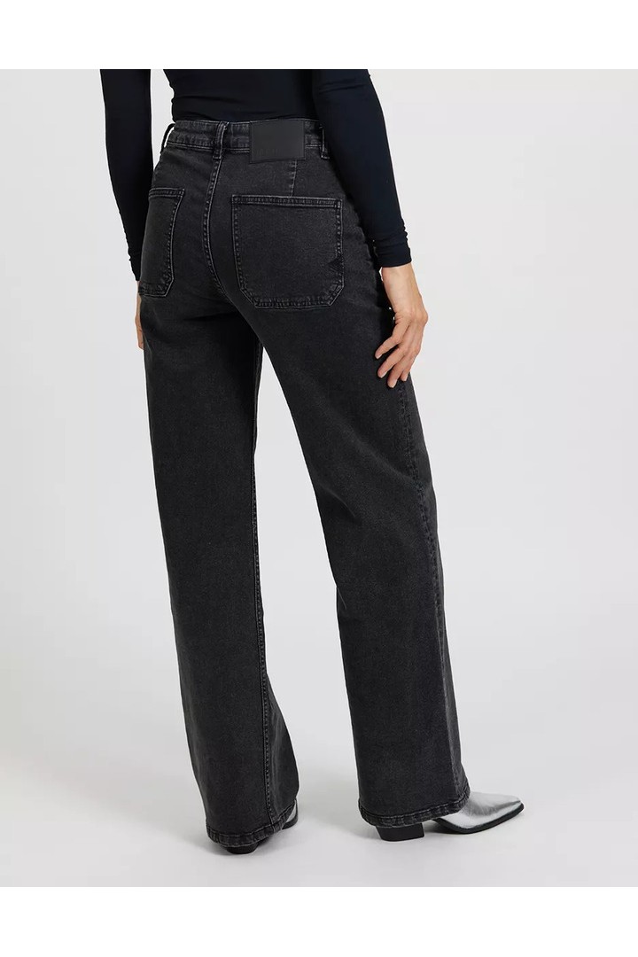 WIDE DENIM POM BLACK