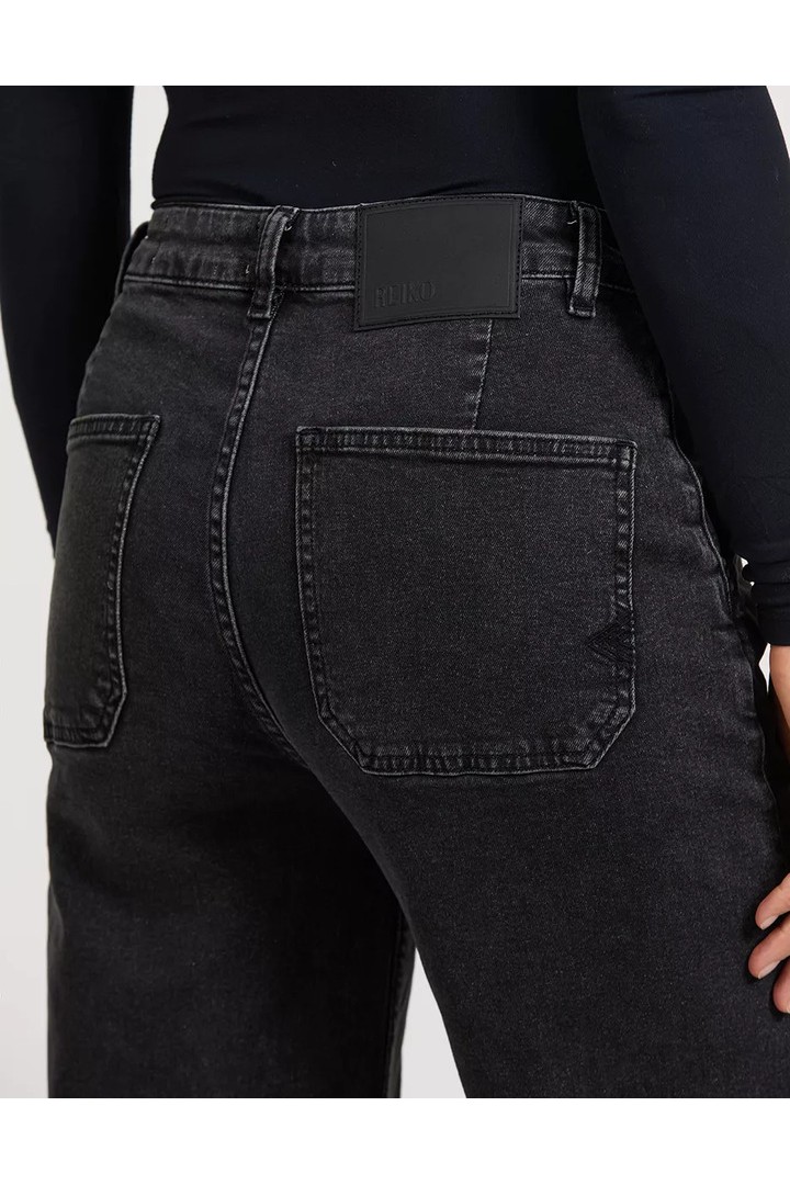 WIDE DENIM POM BLACK