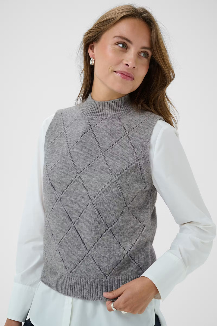 TheresaSZ Waistcoat Mist Grey Melange