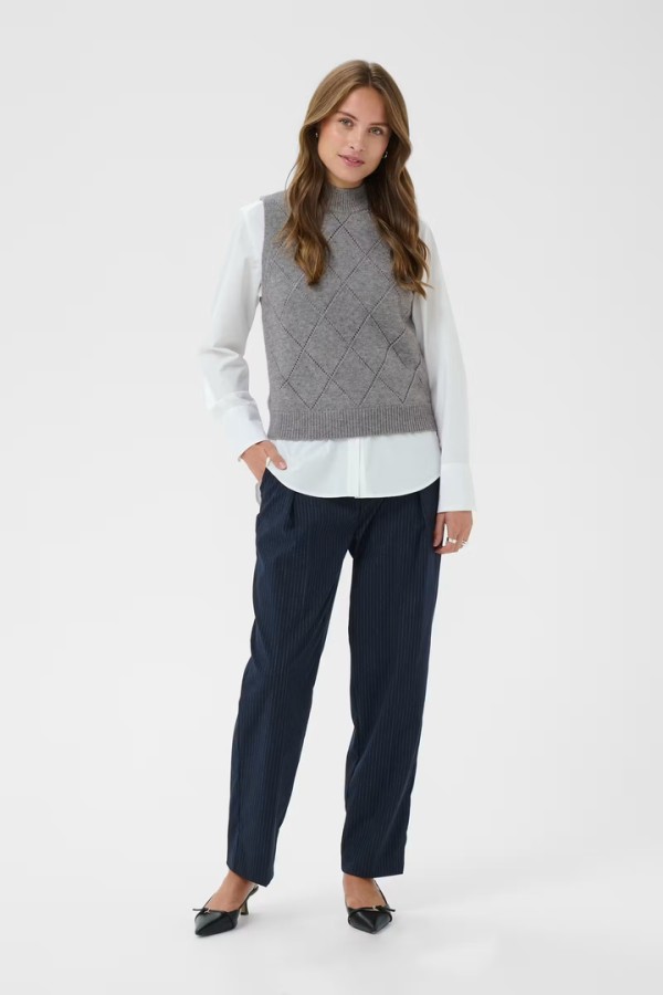 TheresaSZ Waistcoat Mist Grey Melange