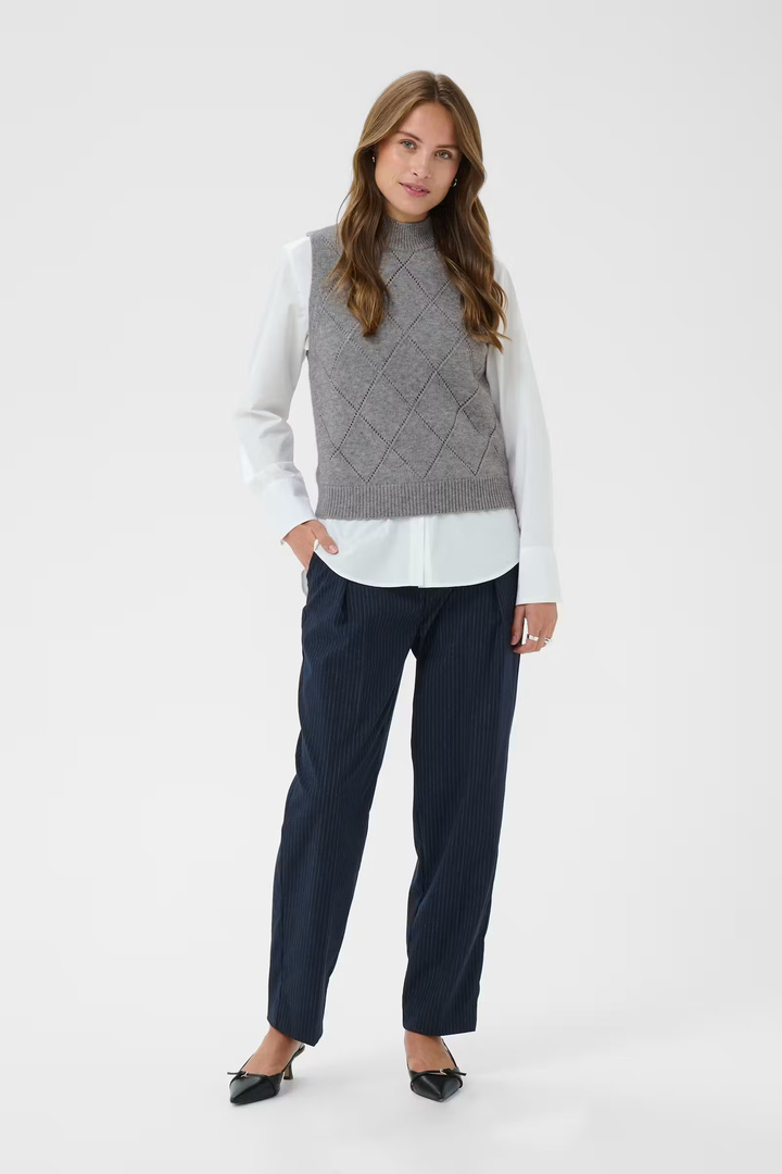 TheresaSZ Waistcoat Mist Grey Melange