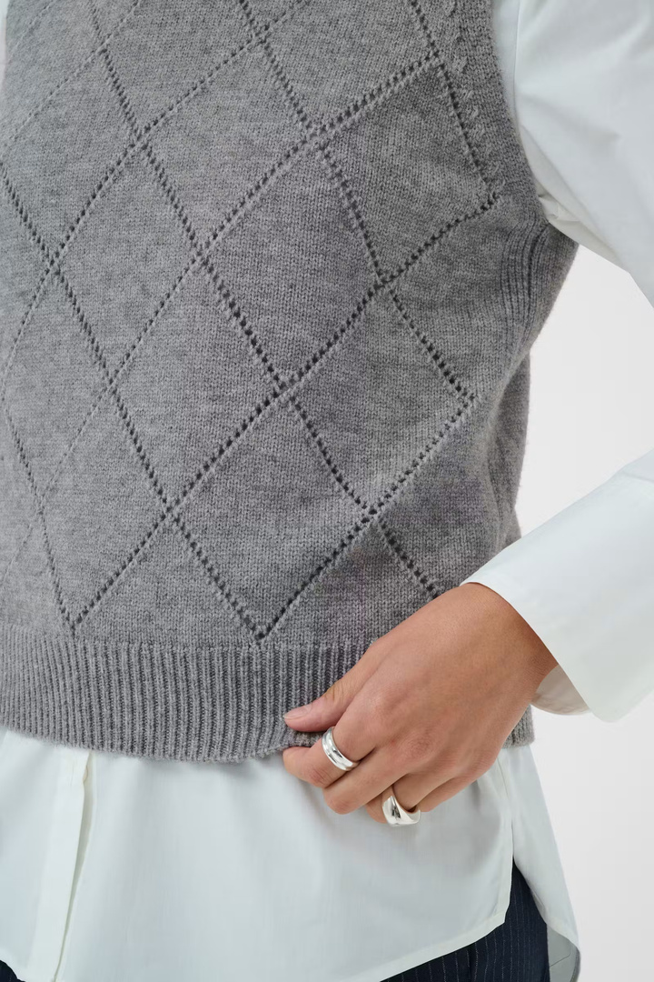 TheresaSZ Waistcoat Mist Grey Melange