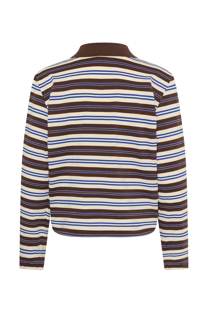 TatySZ Poloshirt Chocolate Brown Blue Stripes