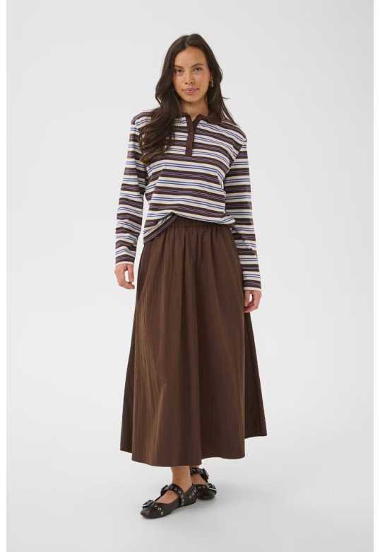 TatySZ Poloshirt Chocolate Brown Blue Stripes