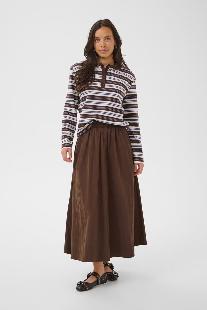 TatySZ Poloshirt Chocolate Brown Blue Stripes