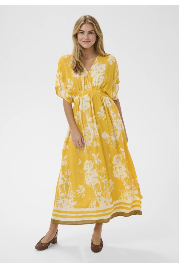 RashedaSZ Dress Golden Apricot Flower Bouquet