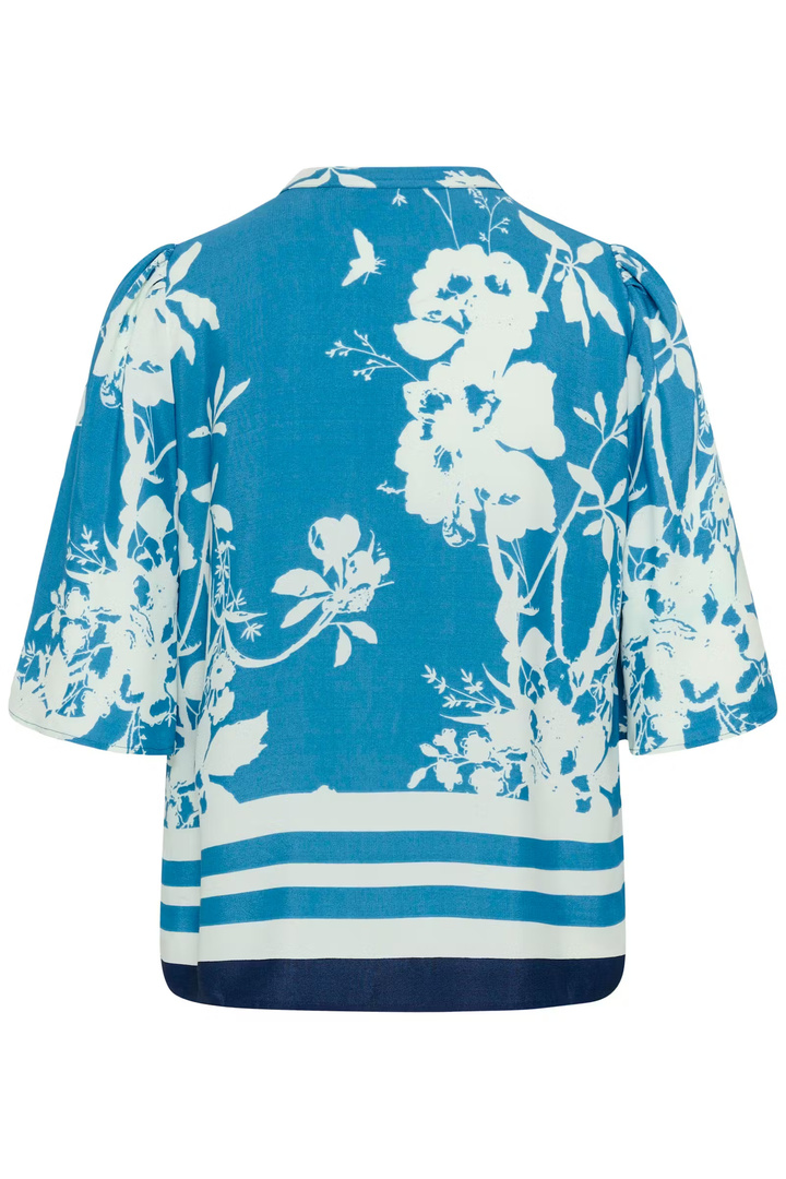 RashedaSZ Blouse Vallarta Blue Flower Bouquet