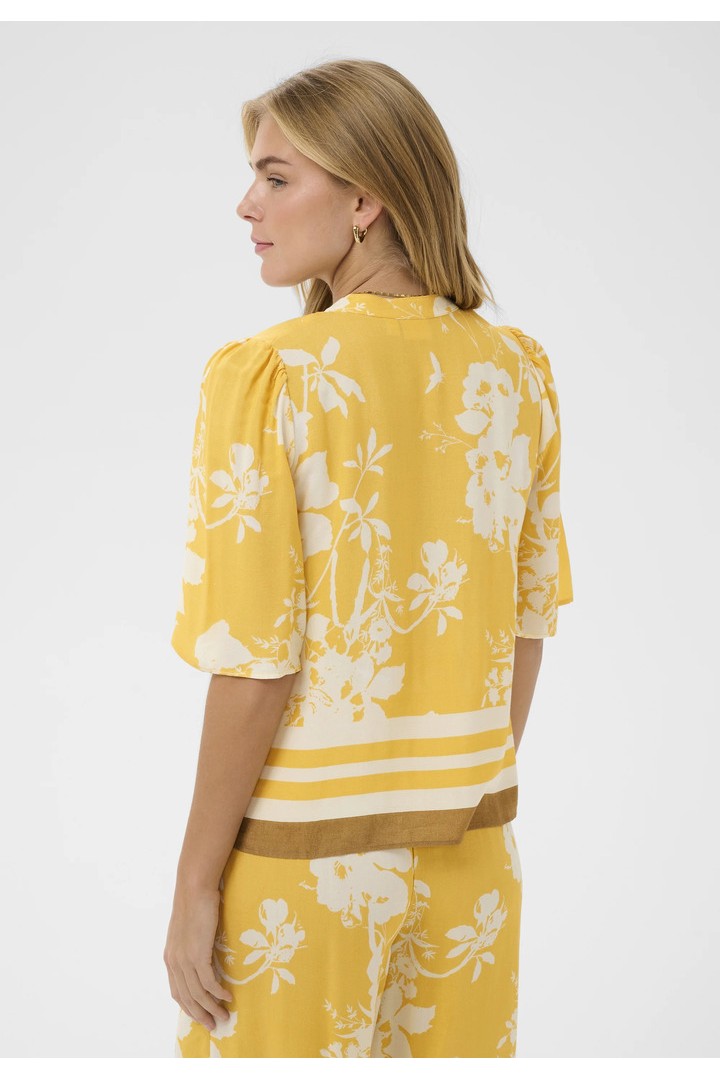 RashedaSZ Blouse Golden Apricot Flower Bouquet