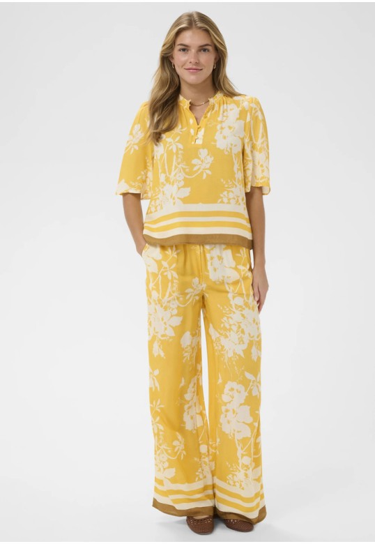 RashedaSZ Blouse Golden Apricot Flower Bouquet
