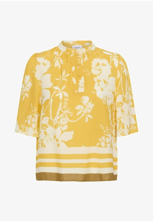 RashedaSZ Blouse Golden Apricot Flower Bouquet