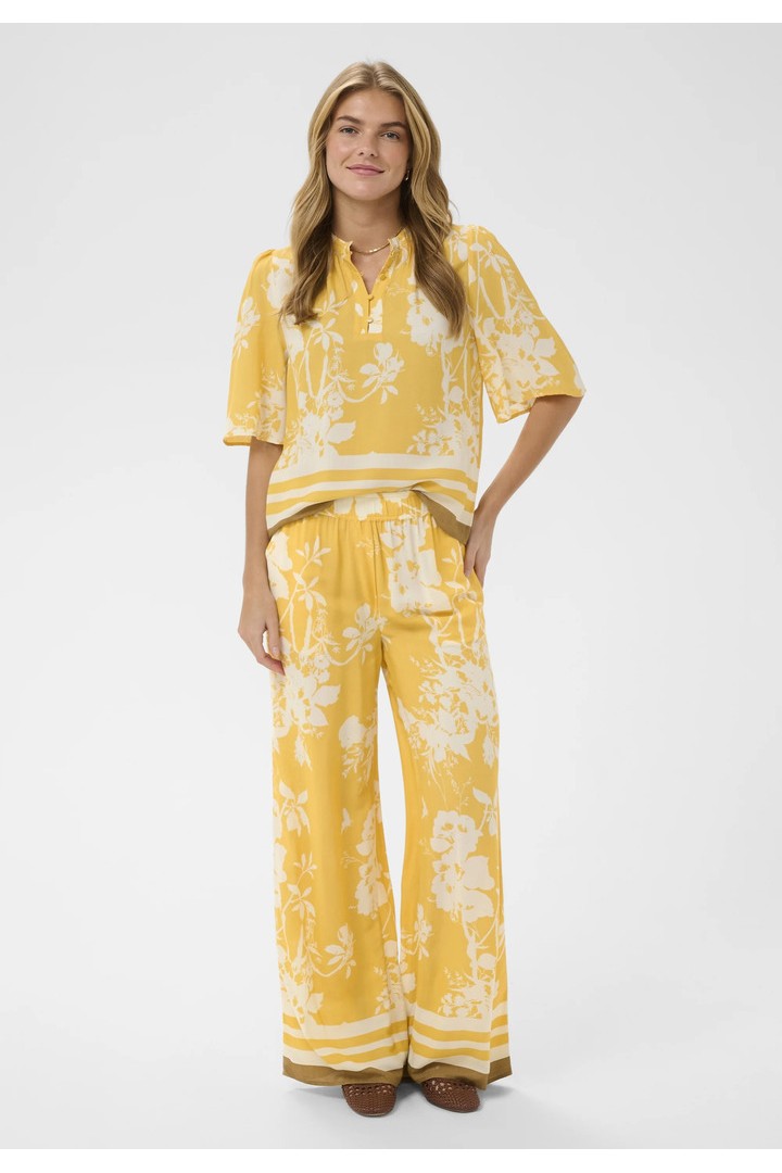 RashedaSZ Trousers Golden Apricot Flower Bouquet