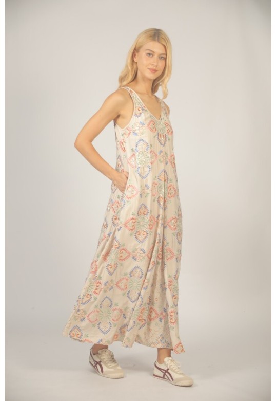 DRESS S26121266 BEIGE