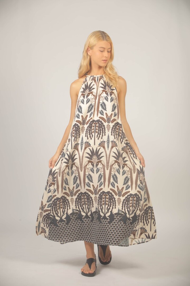 DRESS S26121429 BROWN