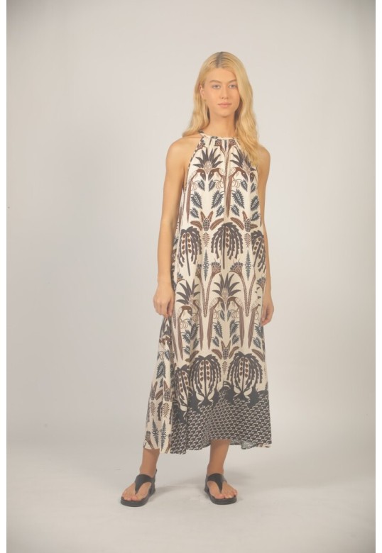 DRESS S26121429 BROWN