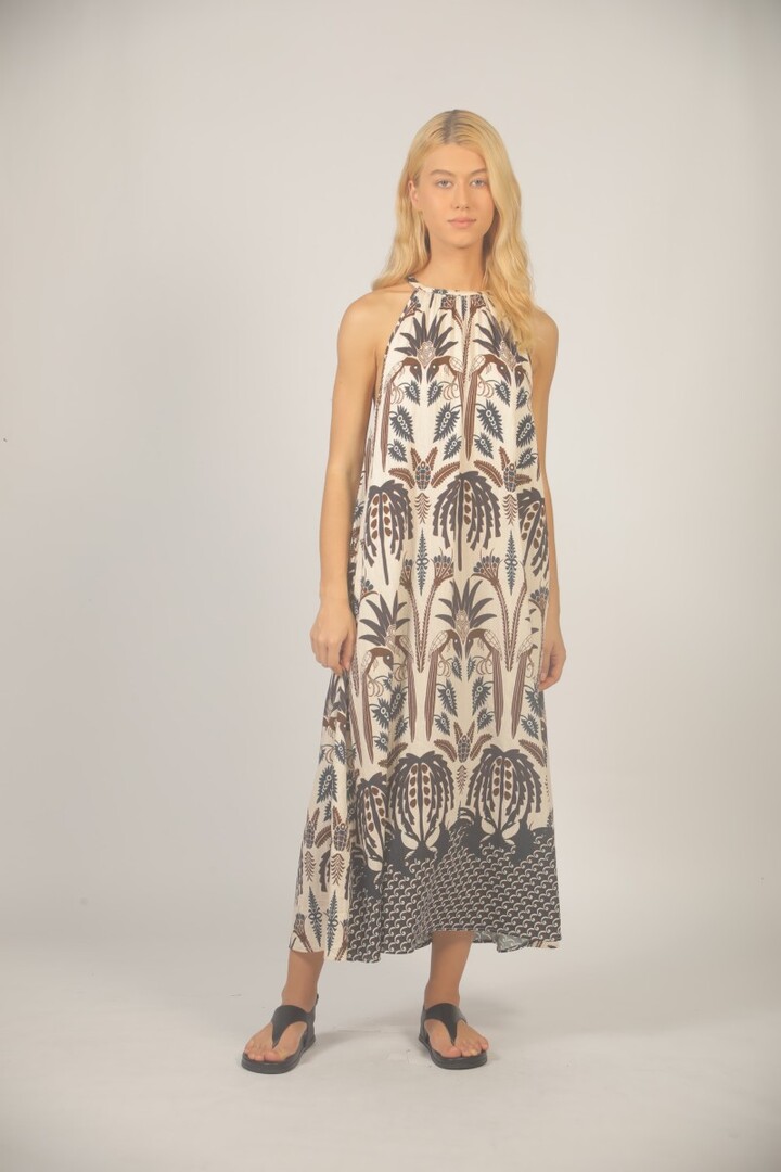 DRESS S26121429 BROWN