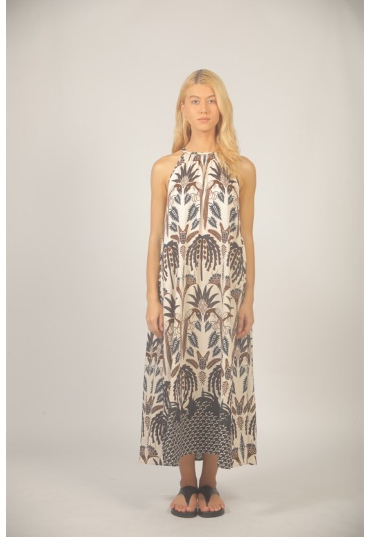 DRESS S26121429 BROWN