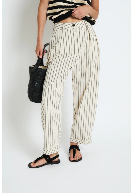 RAYA STRIPES BLACK TROUSERS