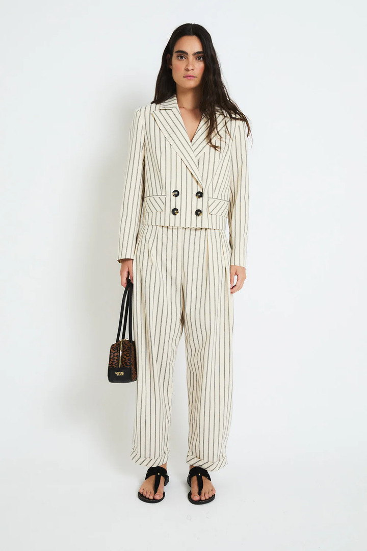 RAYA STRIPES BLACK TROUSERS