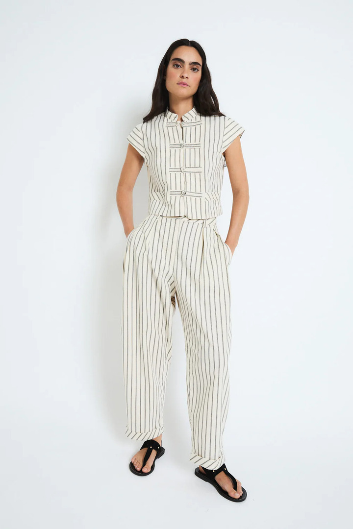 RAYA STRIPES BLACK TROUSERS