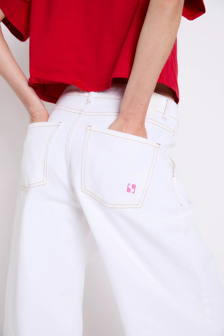 BOYFRIEND TWILL ECRU JEANS