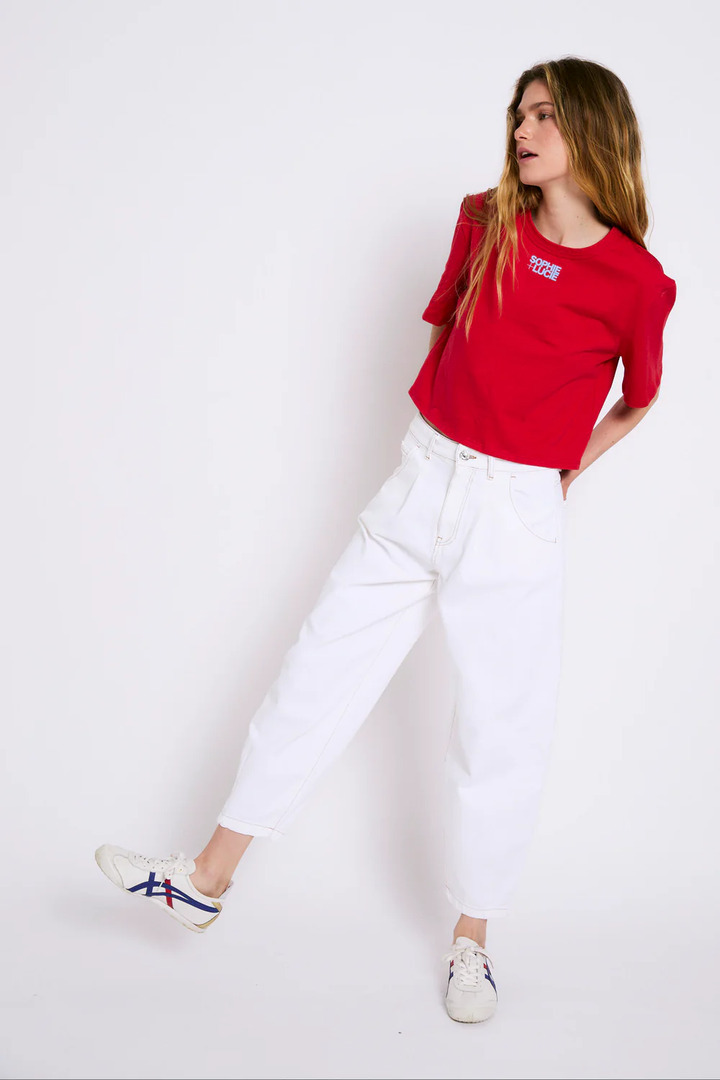 BOYFRIEND TWILL ECRU JEANS