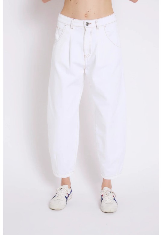 BOYFRIEND TWILL ECRU JEANS