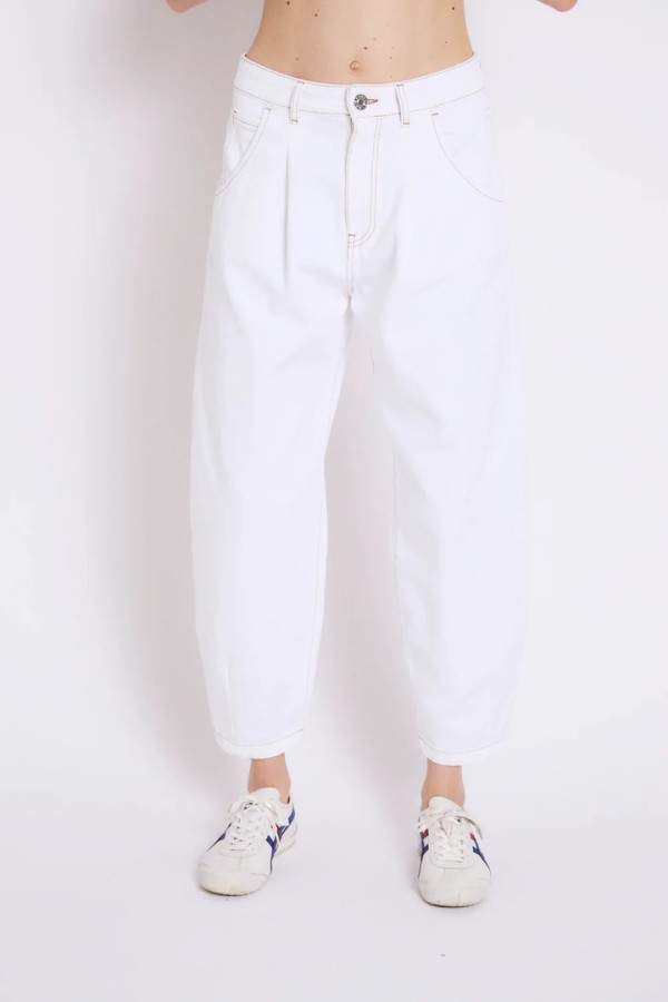 BOYFRIEND TWILL ECRU JEANS