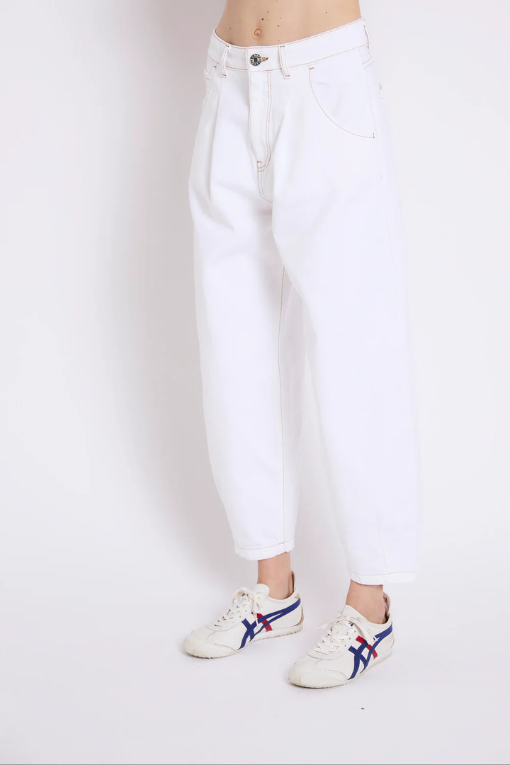 BOYFRIEND TWILL ECRU JEANS