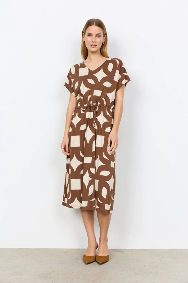 FELICITY AOP 543 Dress Brown