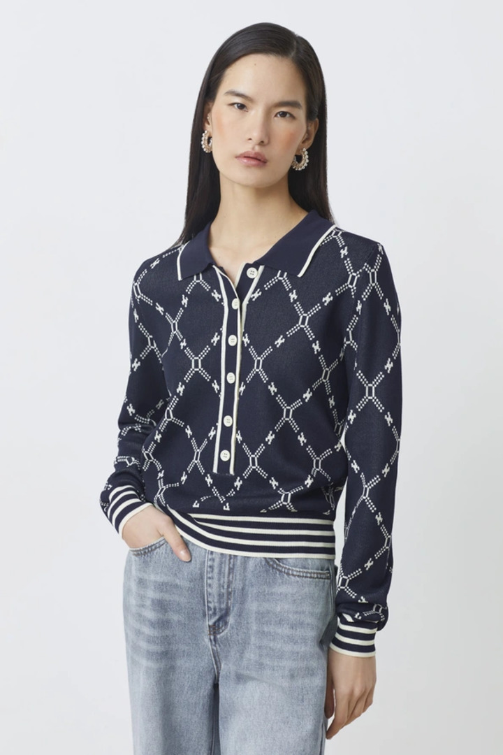 Palmaros Two-tone fantasy polo shirt Blue