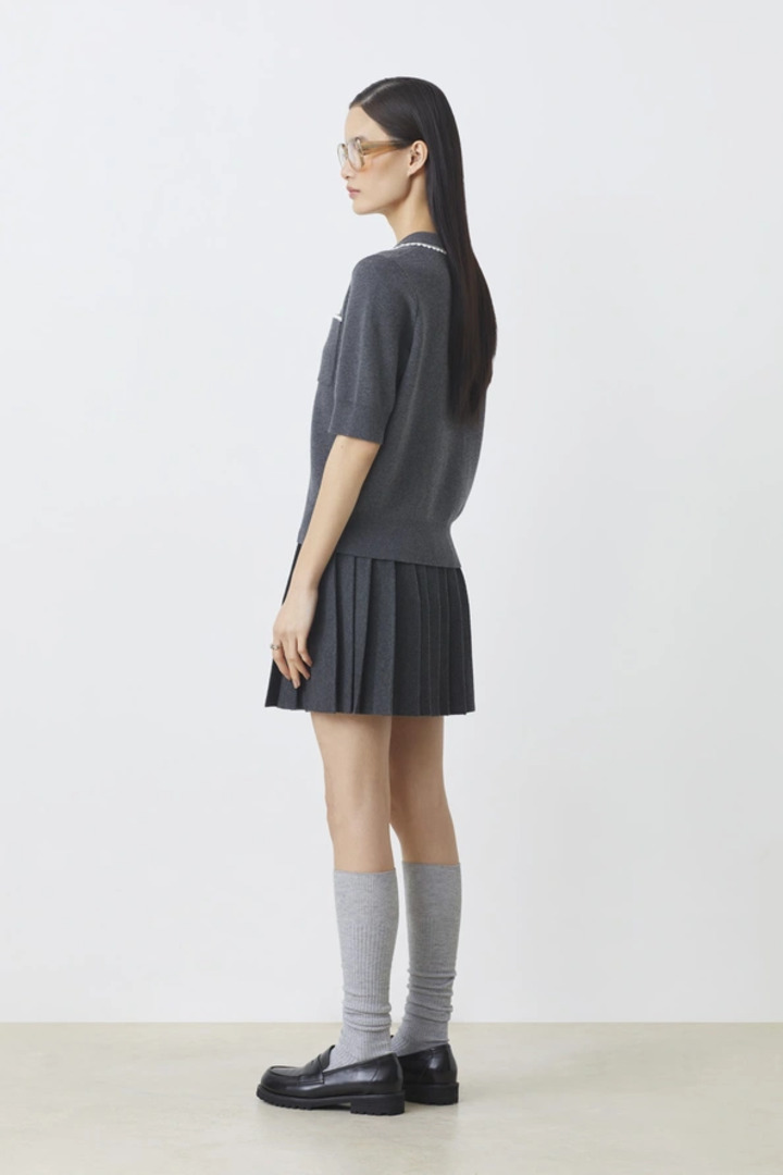 Polka Polo shirt with scalloped edging